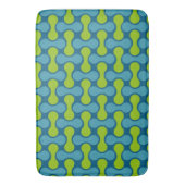 Retro Abstract geometrisch patroon in blauw en gro Badmat (Voorkant Verticaal)