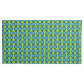Retro Abstract geometrisch patroon in blauw en gro Kussensloop (Voorkant-Links)