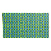 Retro Abstract geometrisch patroon in blauw en gro Kussensloop (Achterkant-Rechts)