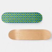 Retro Abstract geometrisch patroon in blauw en gro Skateboard (Horizontaal)