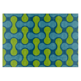 Retro Abstract geometrisch patroon in blauw en gro Snijplank