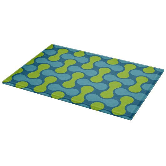 Retro Abstract geometrisch patroon in blauw en gro Snijplank (Hoek)