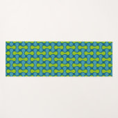 Retro Abstract geometrisch patroon in blauw en gro Yogamat (Voorkant (horizontaal))