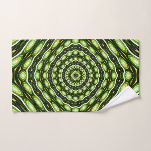 Retro Abstract groen patroon Bad Handdoek (Handdoek)