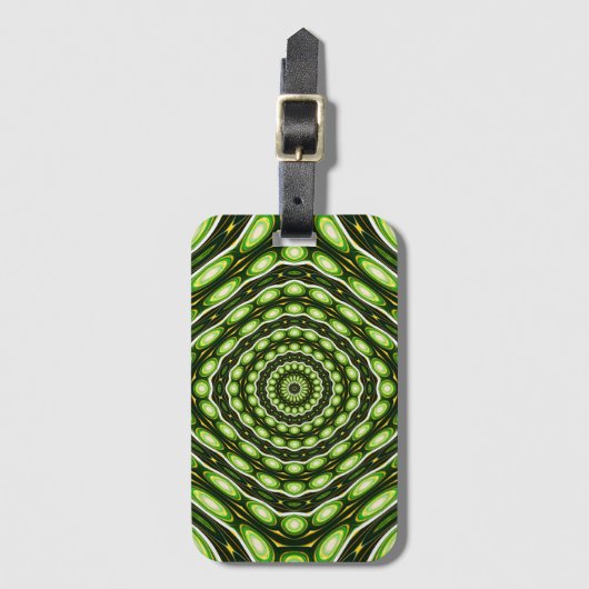 Retro Abstract groen patroon Bagagelabel (Voorkant (verticaal))