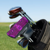 Retro Abstract Hot Pink- en Magenta-patroon Golfheadcover (Insitu)