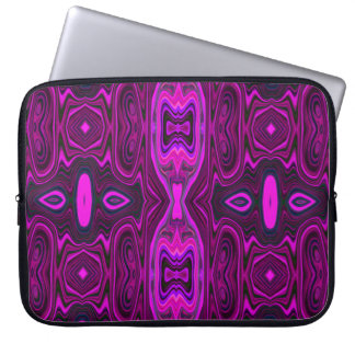 Retro Abstract Hot Pink- en Magenta-patroon Laptop Sleeve