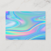 Retro Abstract Iridescent Blue Unique Baby shower Informatiekaartje (Achterkant)
