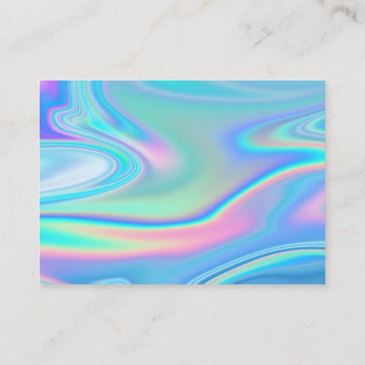 Retro Abstract Iridescent Blue Unique Baby shower Informatiekaartje (Achterkant)
