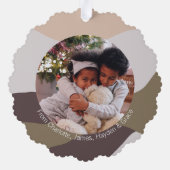 Retro Abstract Joyful Christmas Gepersonaliseerde  Ornament Kaart (Achterkant)