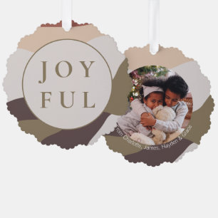 Retro Abstract Joyful Christmas Gepersonaliseerde  Ornament Kaart