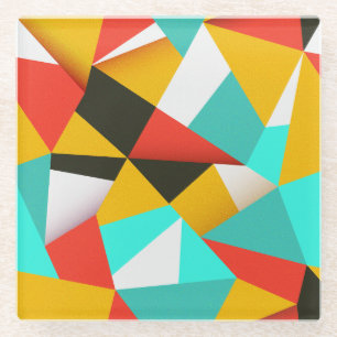 Retro Abstract: kleurrijke blend. Glazen Onderzetter