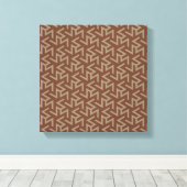 Retro Abstract Mid-Century Modern Patroon in Brown Canvas Afdruk (Insitu (Houten vloer))