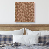 Retro Abstract Mid-Century Modern Patroon in Brown Canvas Afdruk (Insitu (Slaapkamer))