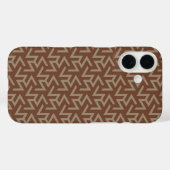 Retro Abstract Mid-Century Modern Patroon in Brown Case-Mate iPhone Case (Achterkant (horizontaal))