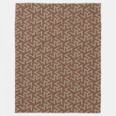 Retro Abstract Mid-Century Modern Patroon in Brown Fleece Deken (Voorkant)