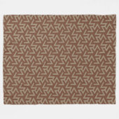 Retro Abstract Mid-Century Modern Patroon in Brown Fleece Deken (Voorkant (Horizontaal))