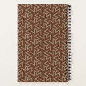 Retro Abstract Mid-Century Modern Patroon in Brown Notitieboek (Achterkant)