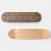 Retro Abstract Mid-Century Modern Patroon in Brown Skateboard (Horizontaal)