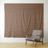 Retro Abstract Mid-Century Modern Patroon in Brown Wandkleed (In Situ (horizontaal))