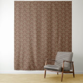 Retro Abstract Mid-Century Modern Patroon in Brown Wandkleed (In situ)
