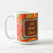 Retro Abstract Modern Teacher Initiaal Class Squad Koffiemok (Links)