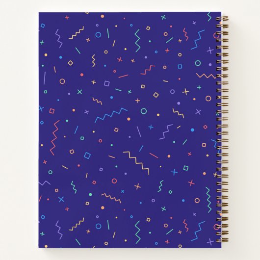 Retro Abstract neonpatroon Notitieboek (Achterkant)