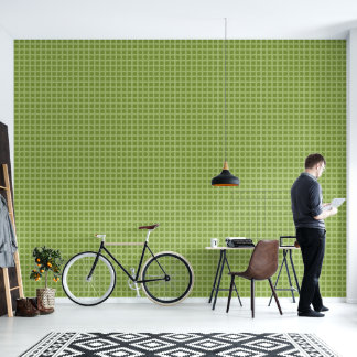 Retro abstract ontwerp in groene plaid stijl. behang
