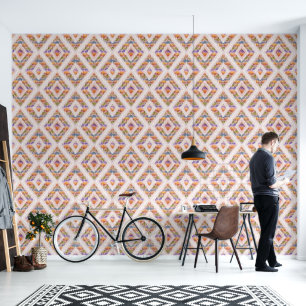 Retro abstract ontwerp in Ikat geometrische stijl. Behang