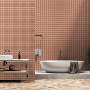 Retro abstract ontwerp in Mocha Mousse plaid stijl Behang