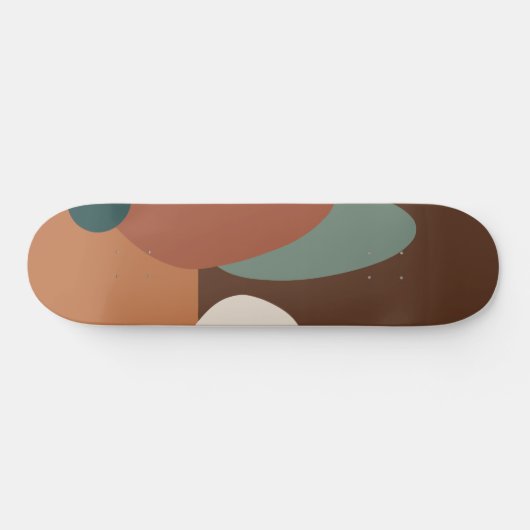 Retro abstract patroonbruin skateboard (Horizontaal)