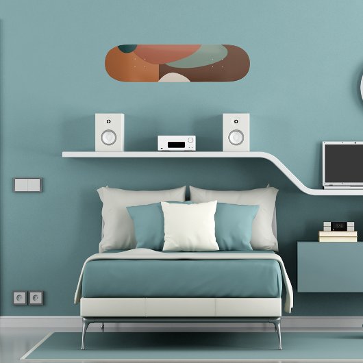 Retro abstract patroonbruin skateboard