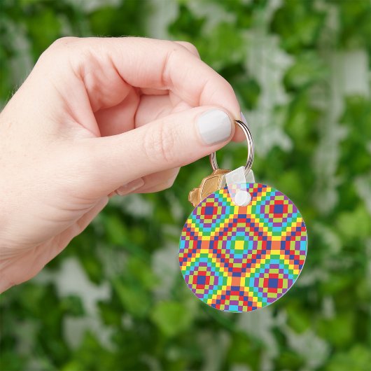 Retro Abstract Pattern Sleutelhanger