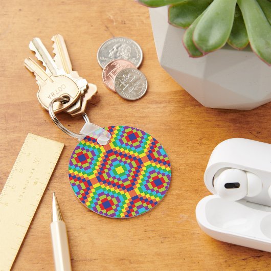 Retro Abstract Pattern Sleutelhanger