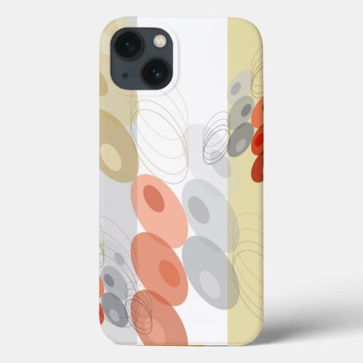 Retro Abstract rode en grijze bubbels Patroonpatro Case-Mate iPhone Case (Achterkant)