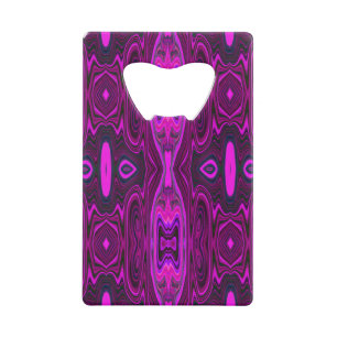 Retro Abstract Roze en Magenta Patroon Kredietkaart Flessenopener