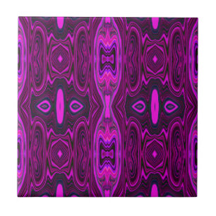 Retro Abstract Roze en Magenta Patroon Tegeltje