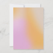 Retro Abstract roze en Oranje verloop bruiloft Kaart (Achterkant)