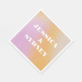 Retro Abstract roze en Oranje verloop bruiloft Servet (Hoek)