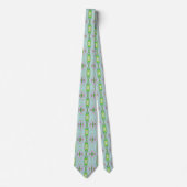 Retro Abstract roze, kalkgroen en Aqua Pattern Stropdas (Voorkant)