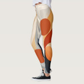 Retro Abstract Sinaasappel & Cream Pattern Leggings (Links)