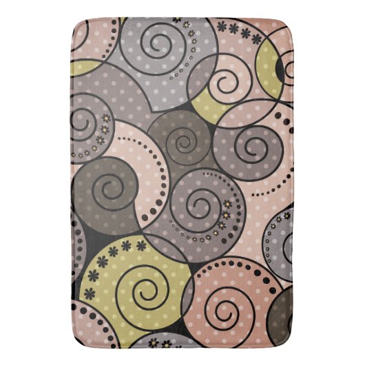 Retro, abstract, spiraalvormig badmat (Voorkant Verticaal)