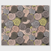 Retro, abstract, spiraalvormig cadeaupapier (Vlak)