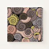Retro, abstract, spiraalvormig notitieboek (Achterkant)