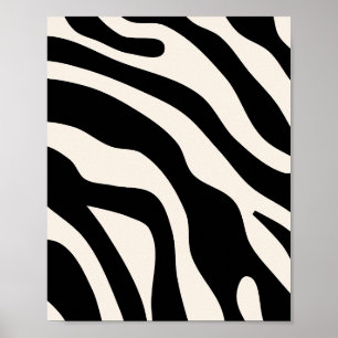 Retro Abstract Zwart Poster