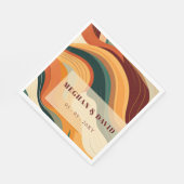 Retro Abstracte aardachtige terracotta Oranje brui Servet (Hoek)