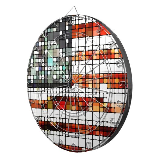 Retro Abstracte Amerikaanse vlag Dartbord (Voorkant Rechts)
