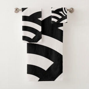 Retro  Abstracte Arches Lines Black White Bad Handdoek