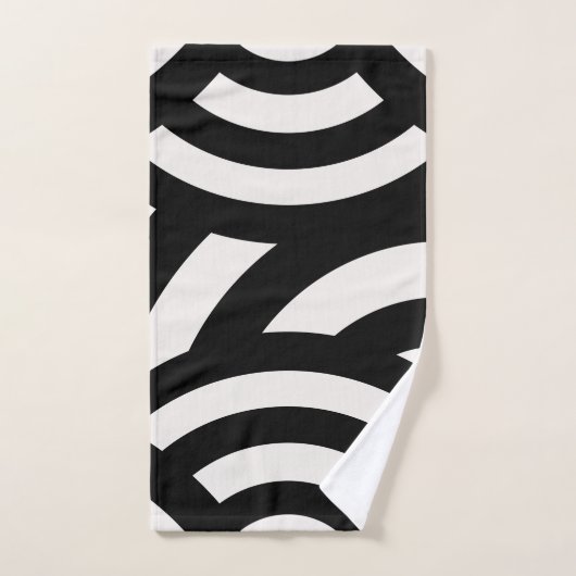 Retro  Abstracte Arches Lines Black White Bad Handdoek (Handdoek)