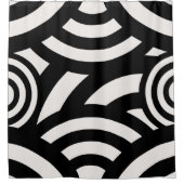 Retro Abstracte Arches Lines Black White Douchegordijn (Voorkant)